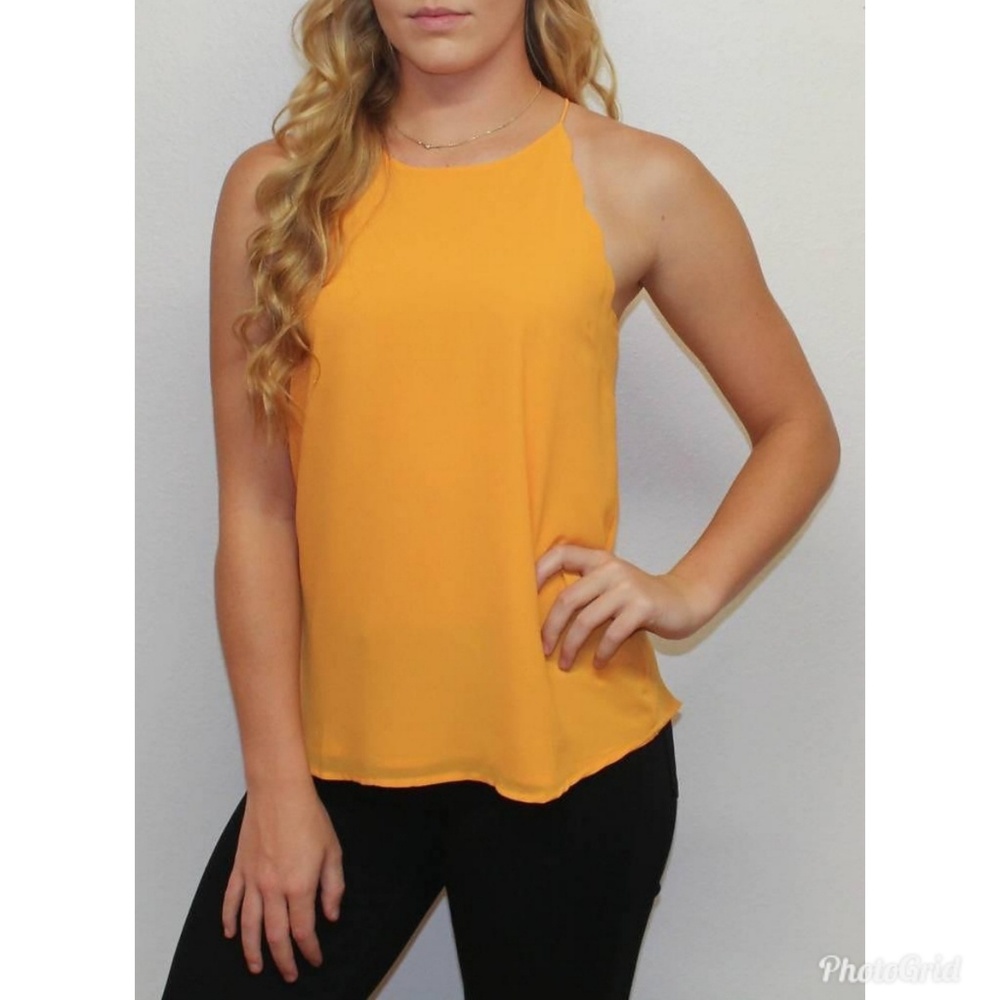 Naked Zebra Marigold Scallop top